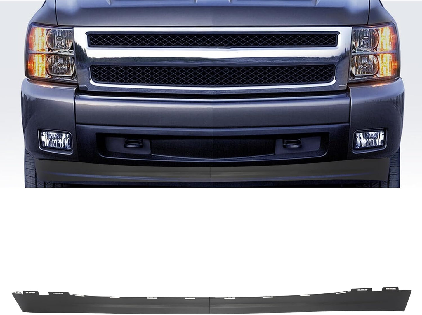 KUAFU Front Lower Bumper Valance Air Deflector for Silverado
