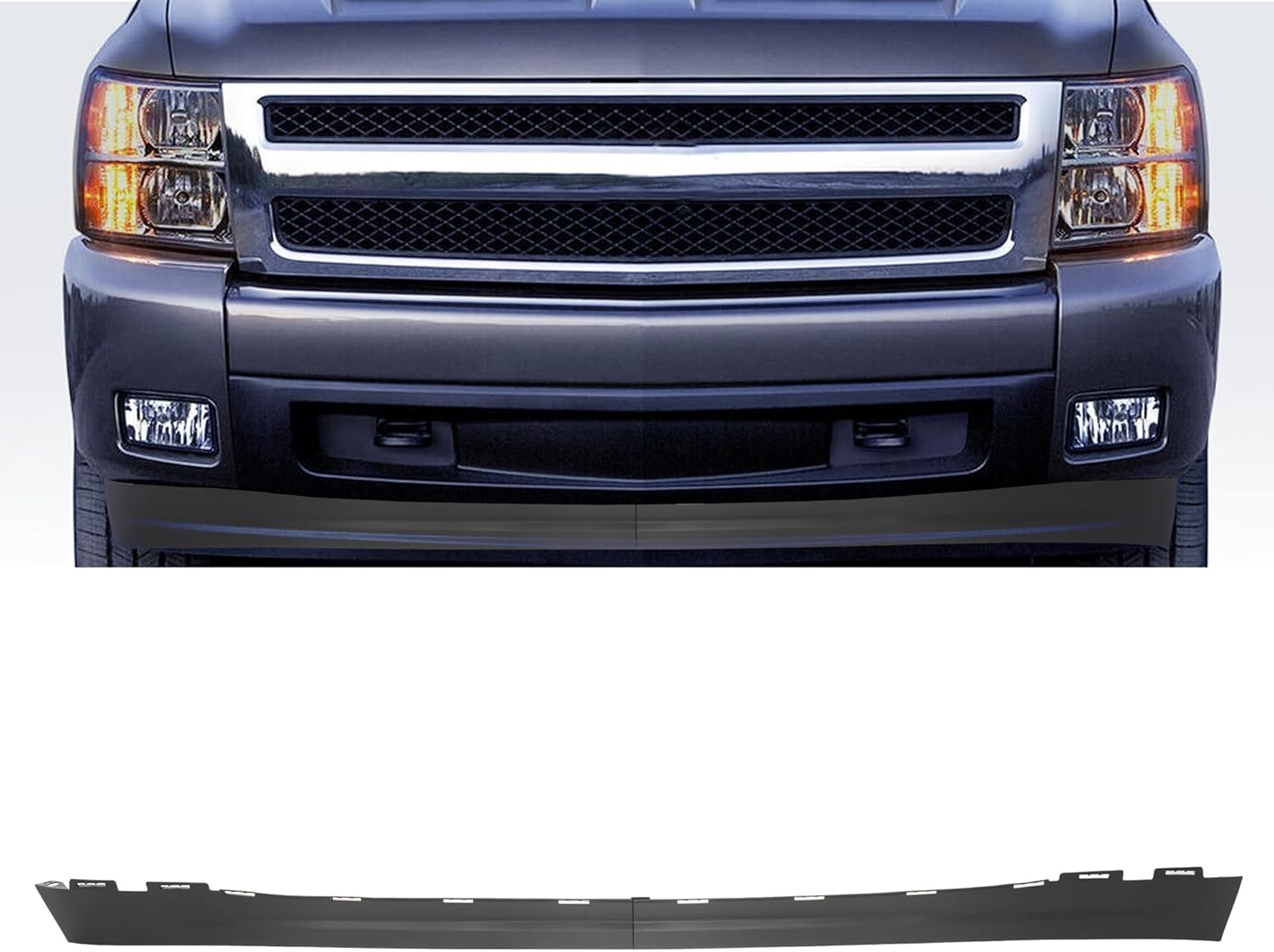 KUAFU Front Lower Bumper Valance Air Deflector for Silverado