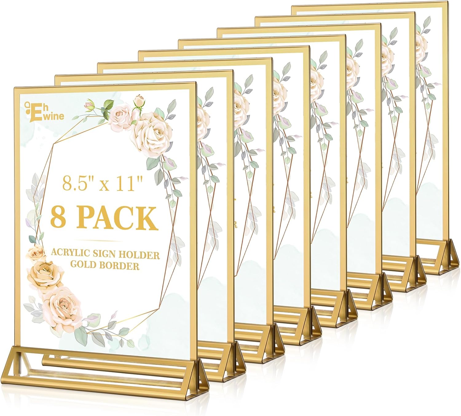EHWINE 8 Pack Acrylic Sign Holder for Clear Table Displays