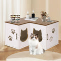 Cat Litter Box Enclosure Corner Cabinet - Discreet Double Litter