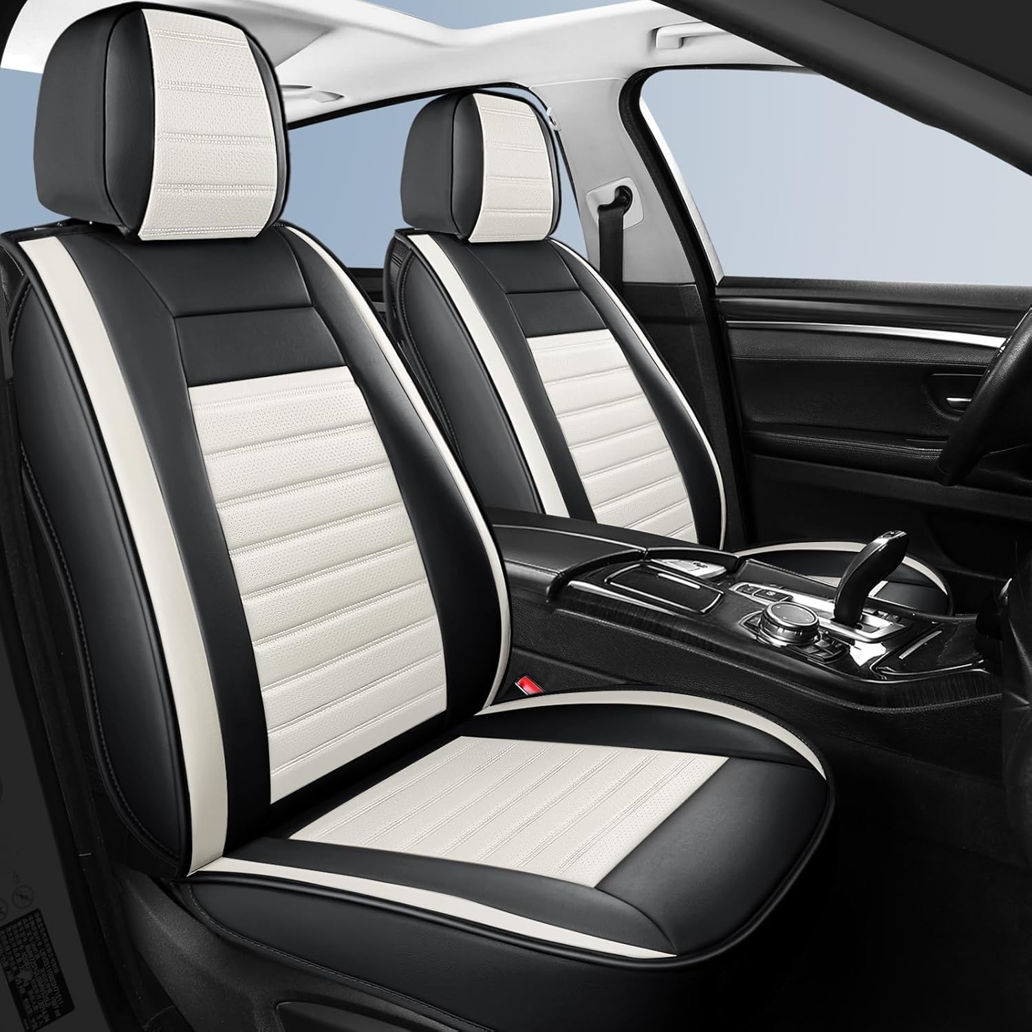 Car Seat Covers Full Set with Breathable Nappa Leather Design