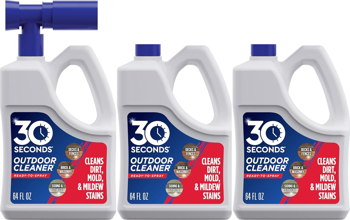 30 Seconds Outdoor Cleaner for Moss & Algae Stains - 3 Bottles