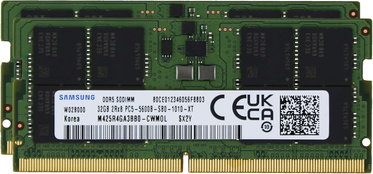Samsung 64GB DDR5 5600MHz SODIMM Memory Module Upgrade
