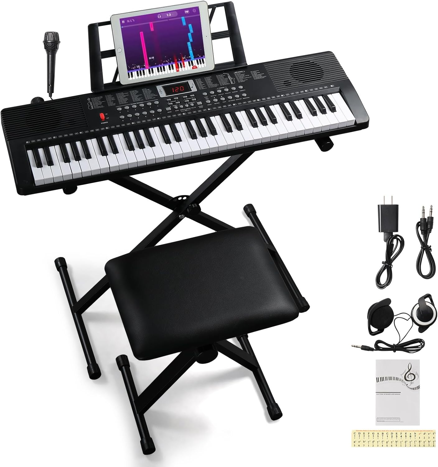 Portable 61-Key Keyboard Piano Set for Kids