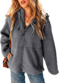 EVALESS Womens Fleece Jacket Long Sleeve Zip Up Sherpa Coat - Cozy can