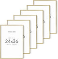 24x36 Gold Picture Frames Set of 6 - Slim Aluminum Gallery Frames