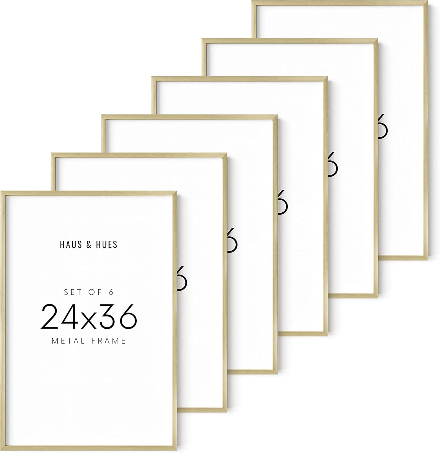 24x36 Gold Picture Frames Set of 6 for Stylish Gallery Walls
