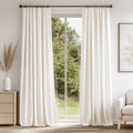 Ivory Cream Velvet Blackout Curtains 84 in - Heavy Thermal Drapes