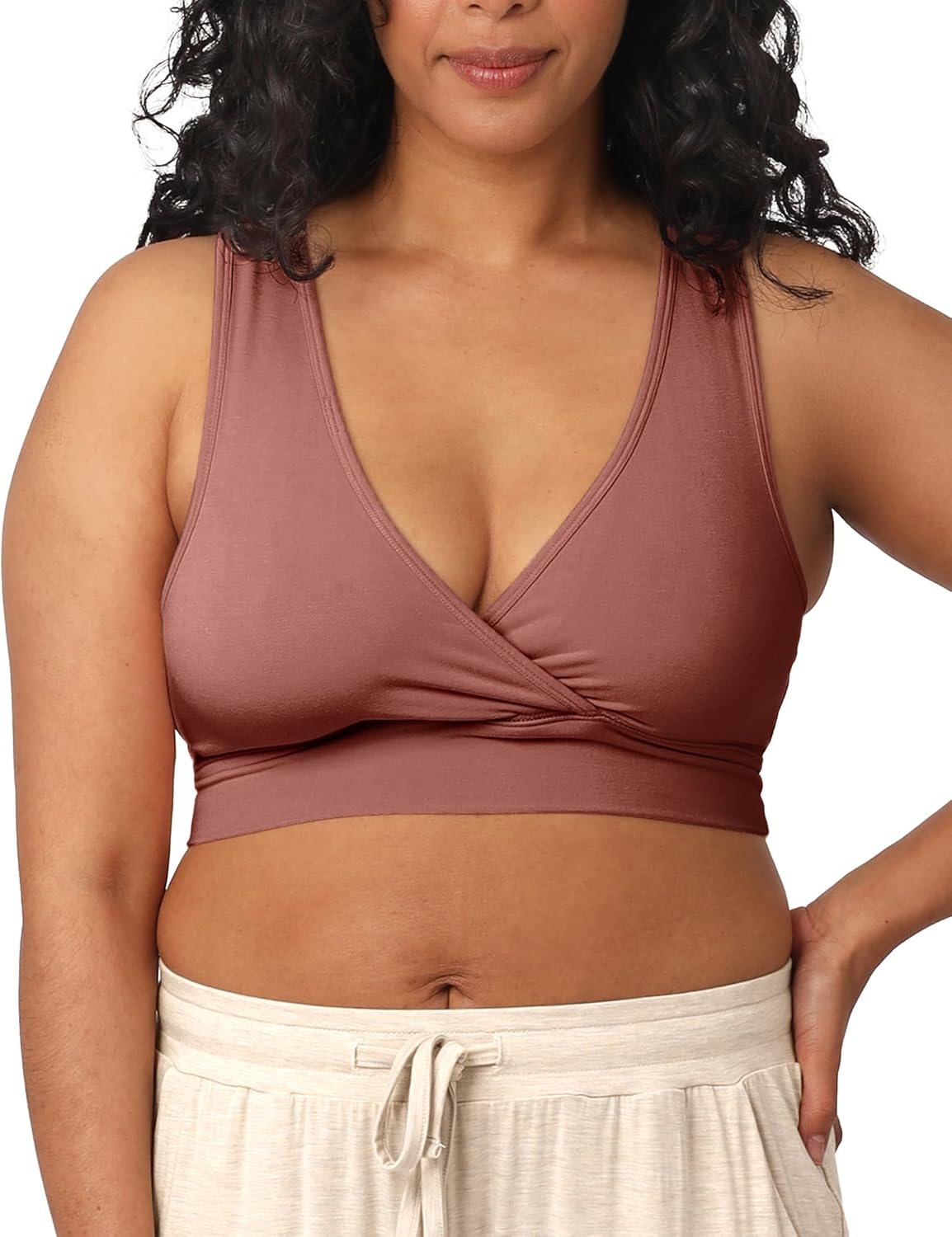 French Terry Nursing Bra for Breastfeeding and Sleep Comfort