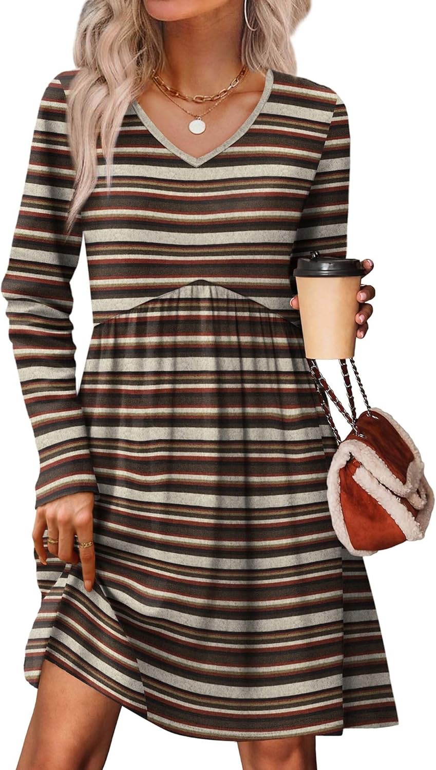 OFEEFAN Long Sleeve Sweater Dress for Fall Fashion Lovers