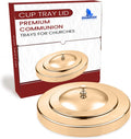 Cup Tray Lid Gold Premium Communion Trays for Churches - 40 Cup