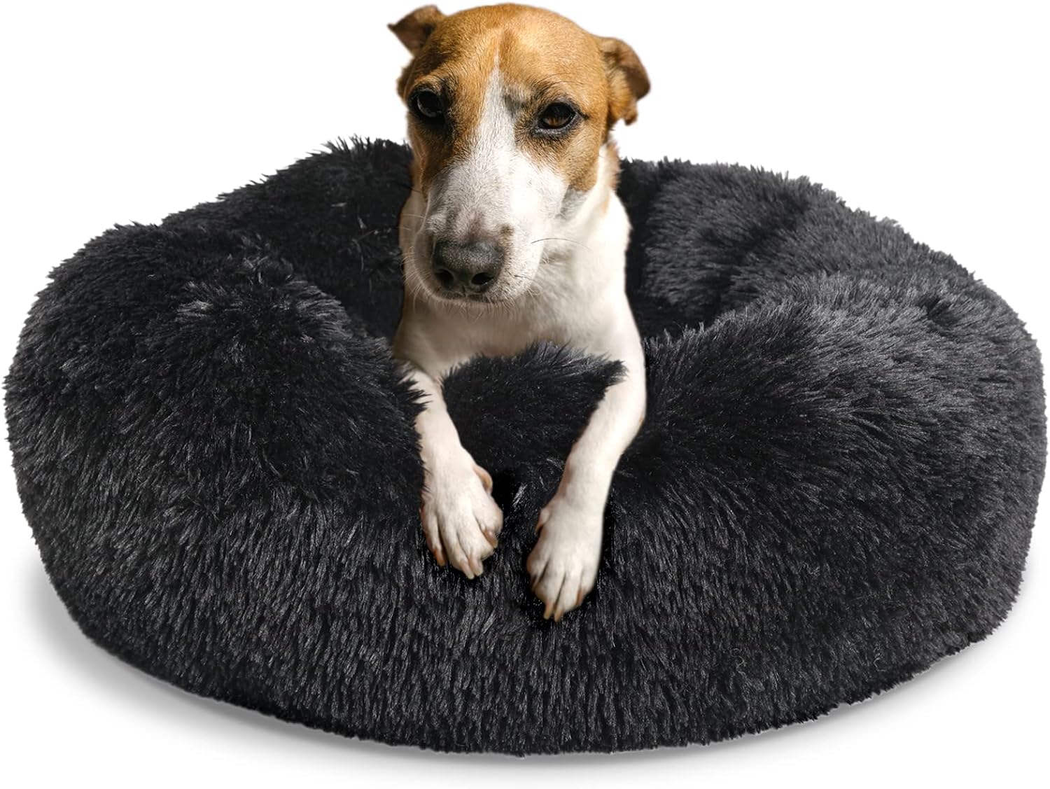 Round Dog Beds for Medium Dogs Fluffy Soft Faux Fur Comfort