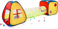 3 in 1 Pop Up Kids Play Tent with Tunnel and Ball Pit - Indoor