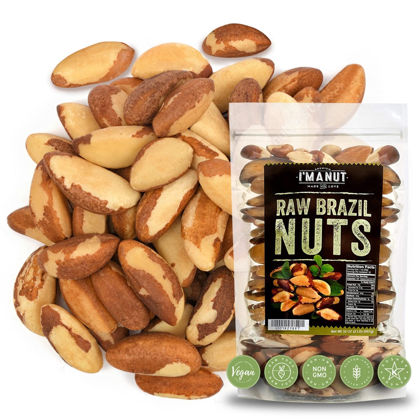 Raw Brazil Nuts in Resealable Bag - Fresh and Vegan Friendly