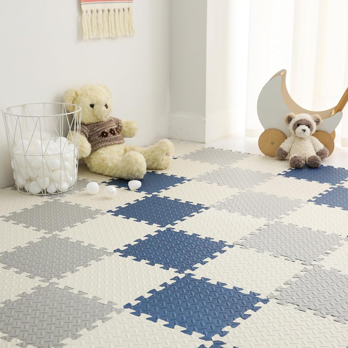 Foam Play Mat for Toddlers - Non-Toxic Interlocking Tiles