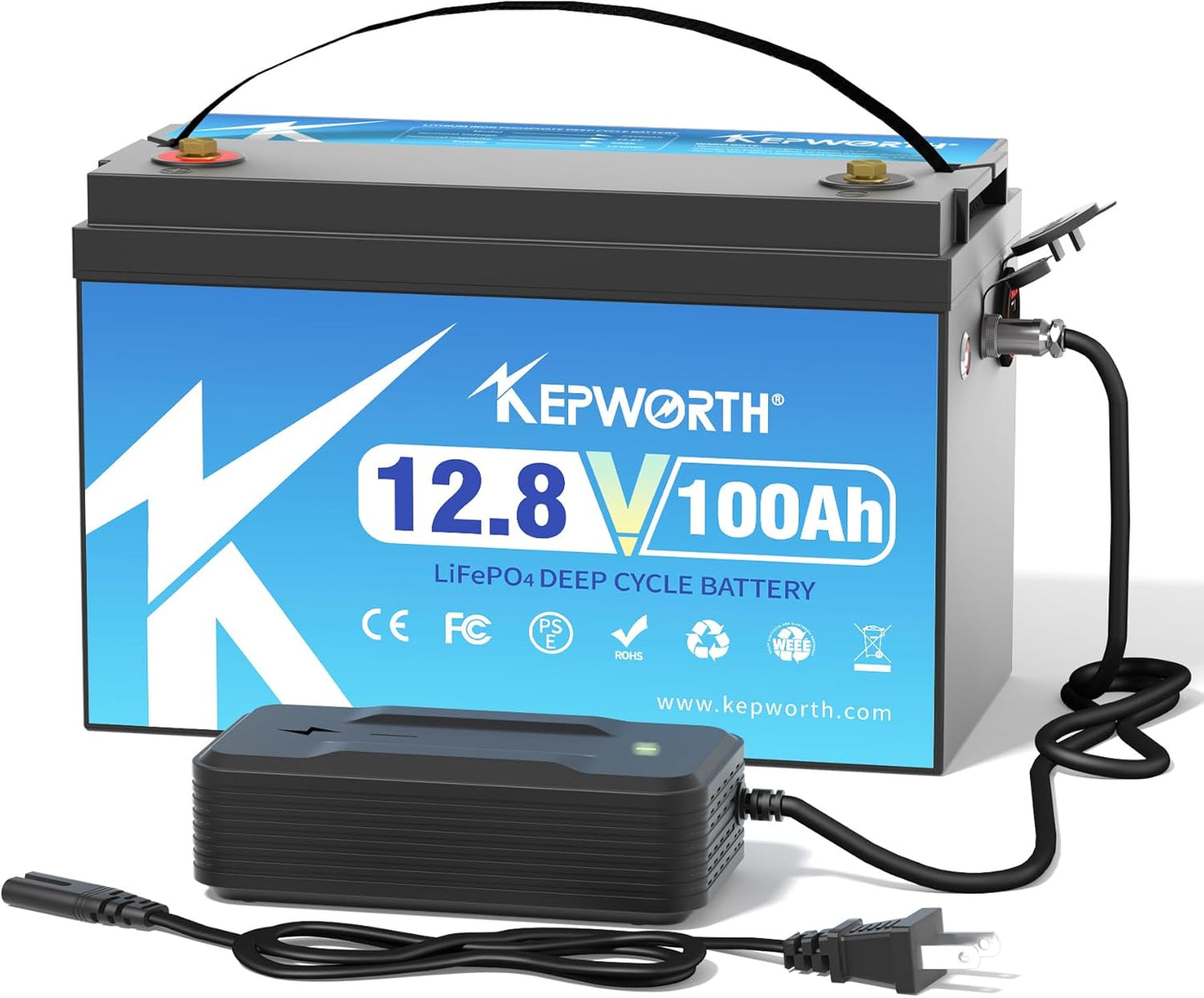 12.8V 100Ah LiFePO4 Battery for Trolling Motor and RV Use