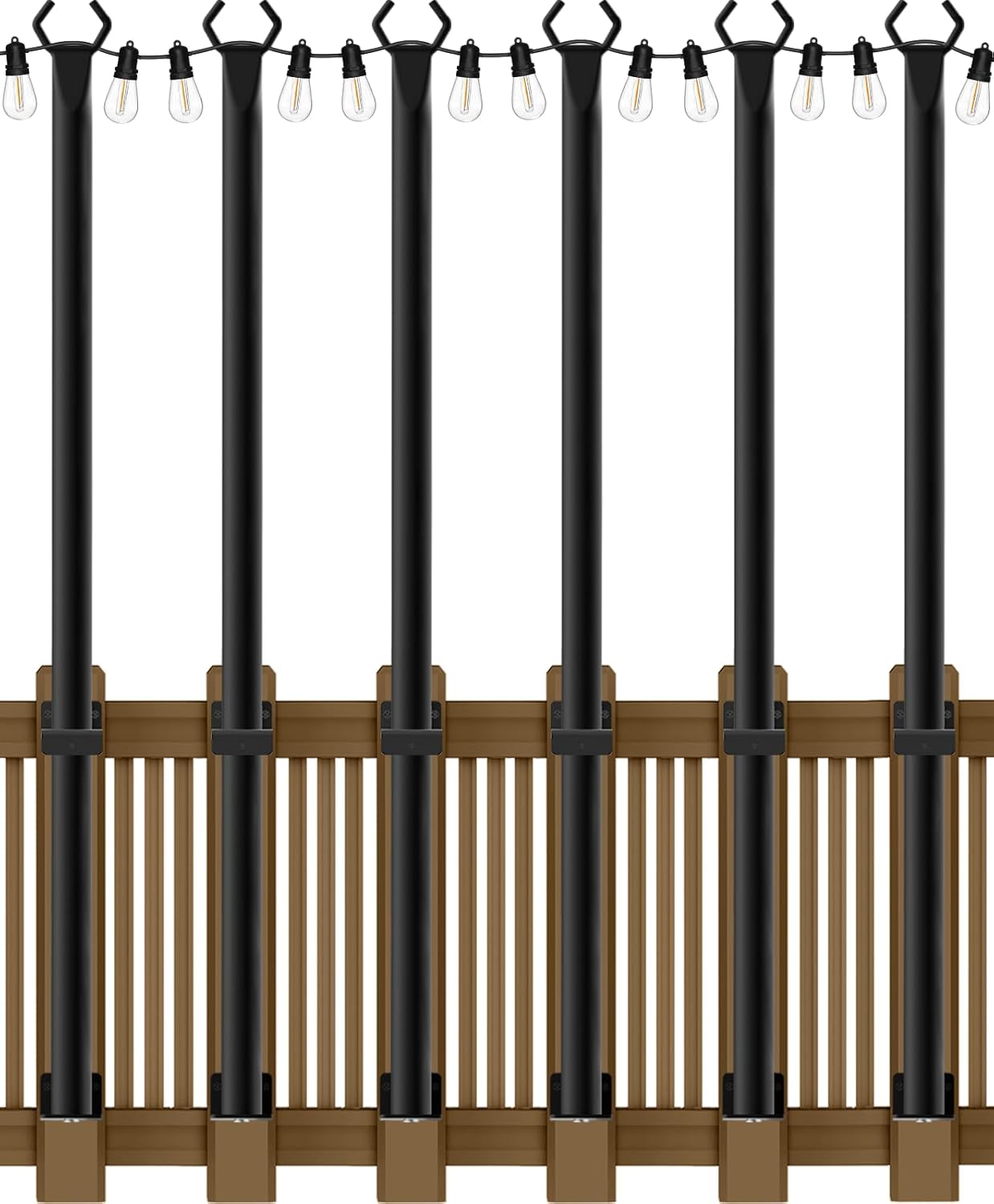 AILBTON 6 Pack 5Ft String Light Poles for Outdoor Use