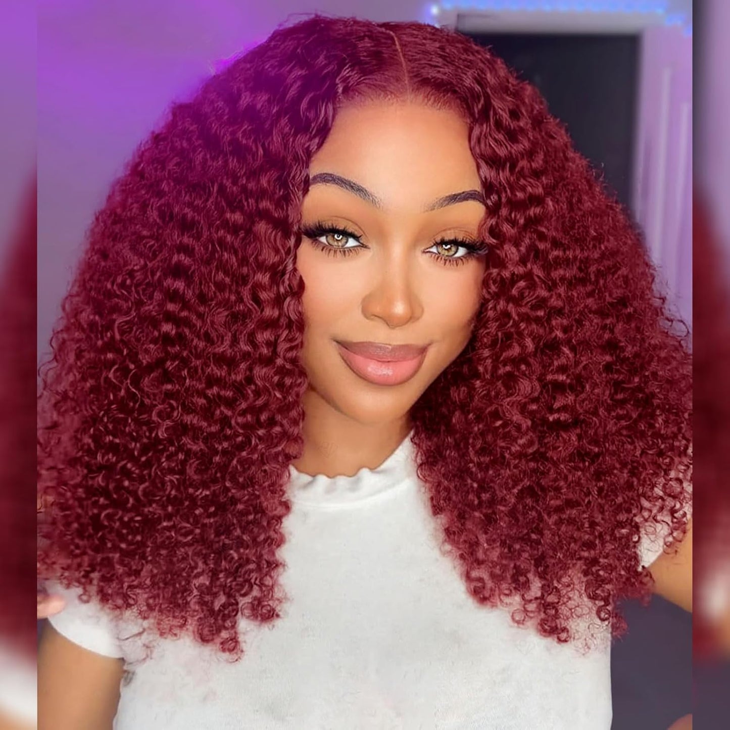 99J Burgundy Deep Wave Lace Front BOB Wigs for Black Women