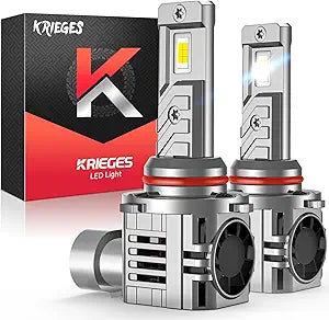 Krieges 9005 LED Bulbs 18000LM Cool White Halogen Replacement