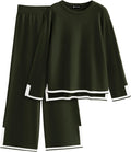 PRETTYGARDEN Women's 2 Piece Fall Knit Sweater Set - Cozy Wide Leg 4-6