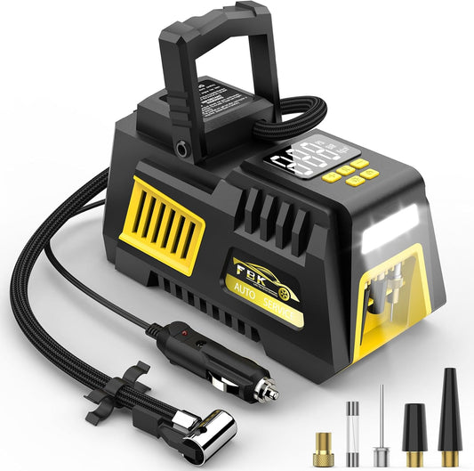 Compact Digital Tire Inflator w/ Auto Shut-Off & LED Light