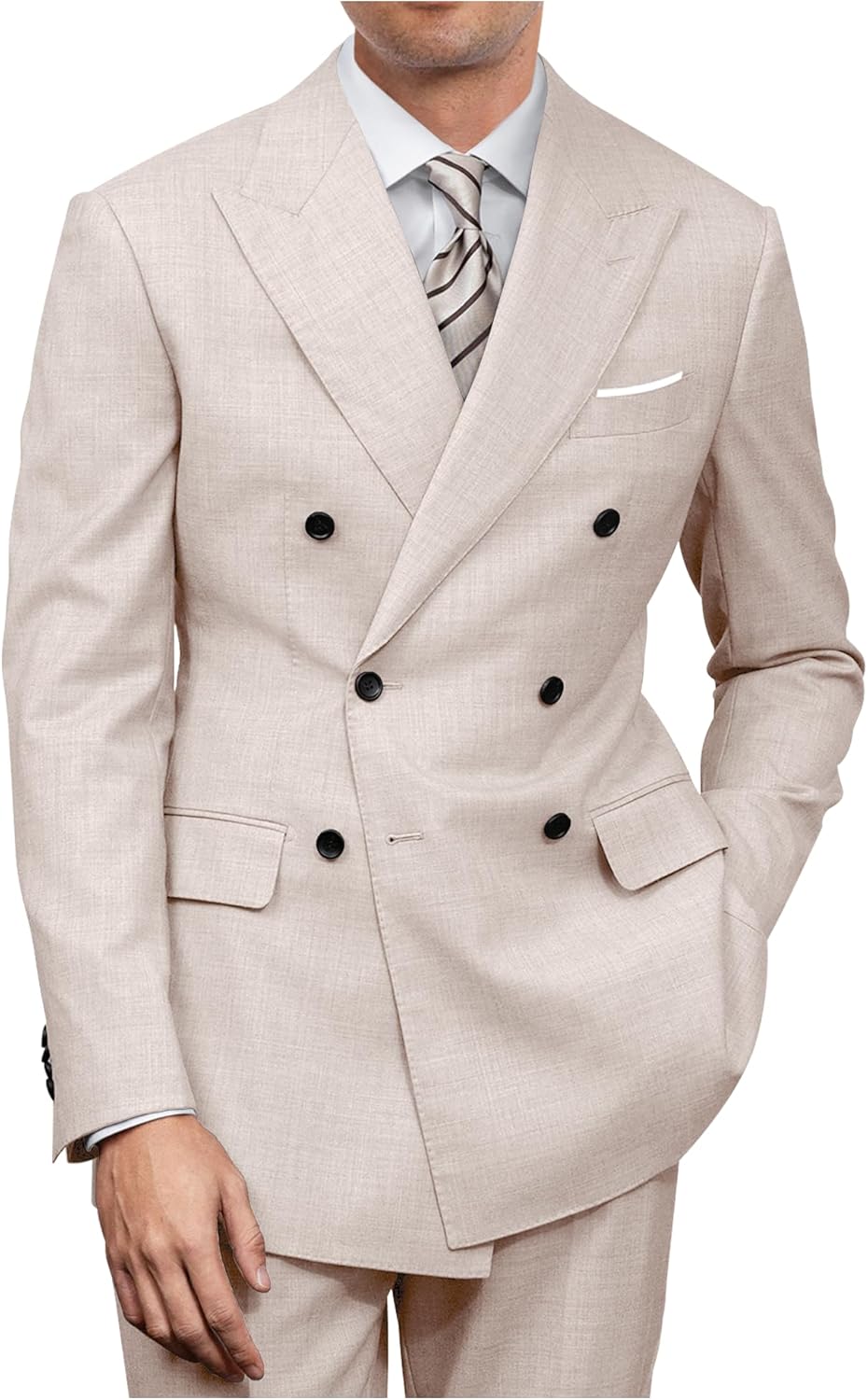 Mens Double Breasted Suit Slim Fit for Weddings and Prom Events