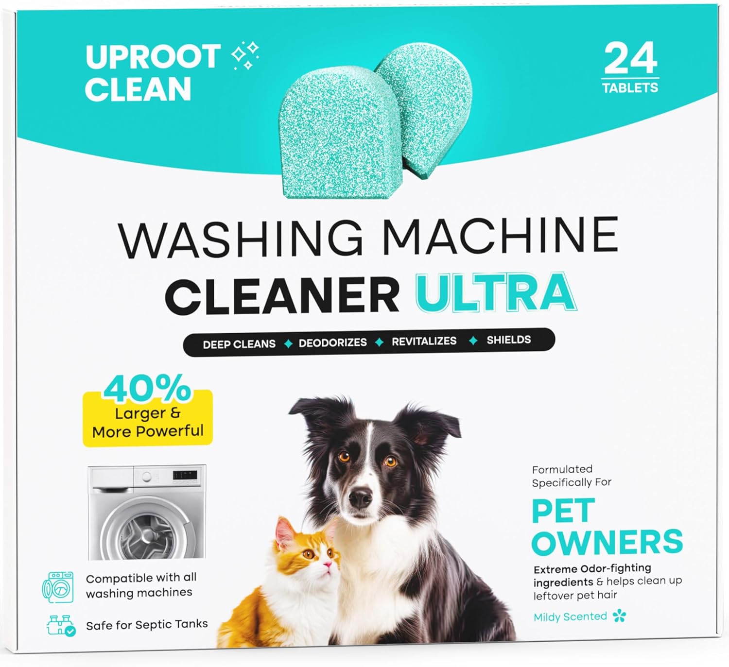 Pet-Safe Washing Machine Cleaner Tabs, 40% Stronger, 12 Month Supply