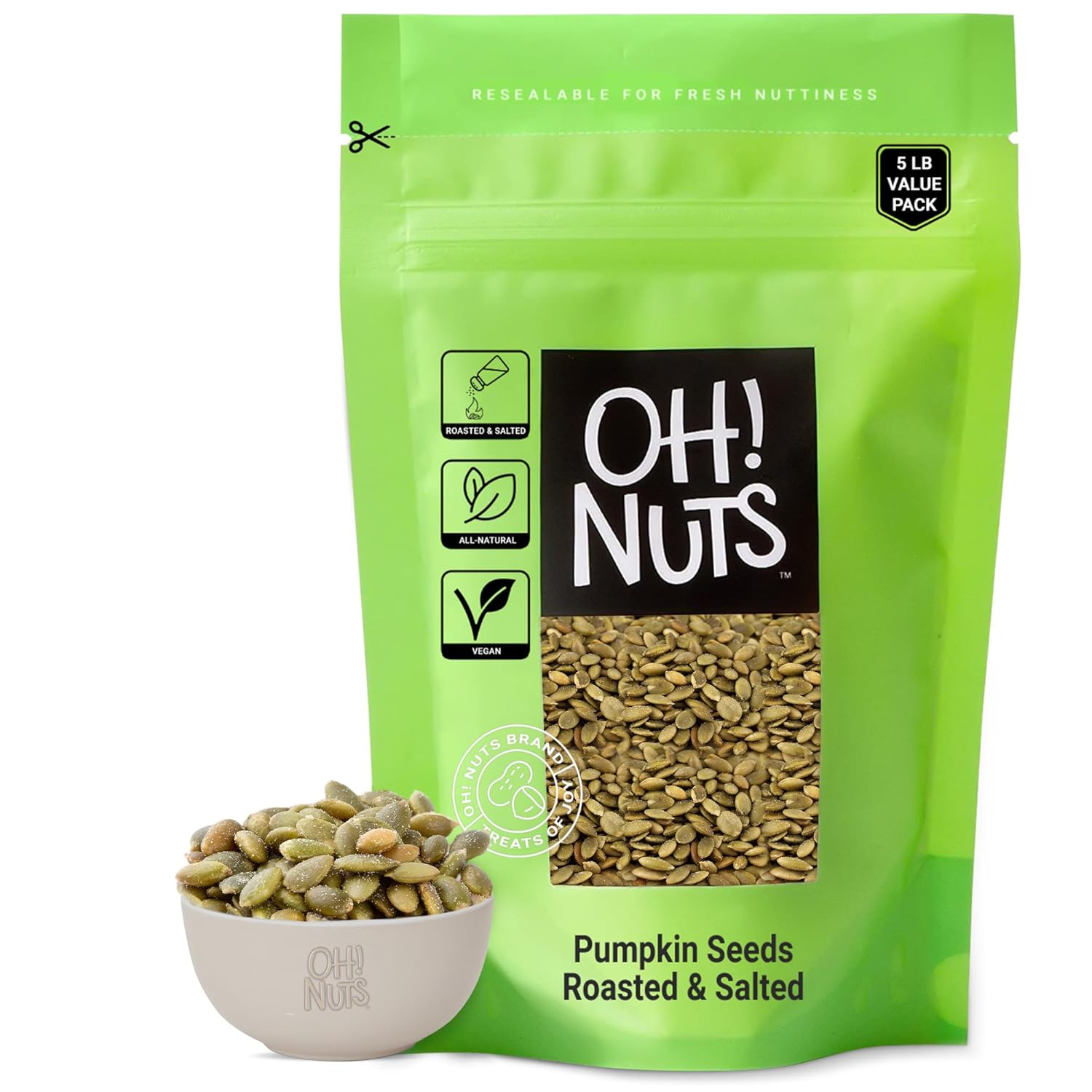 Roasted Pumpkin Seeds Bulk Bag - Healthy Pepitas Snack Fresh