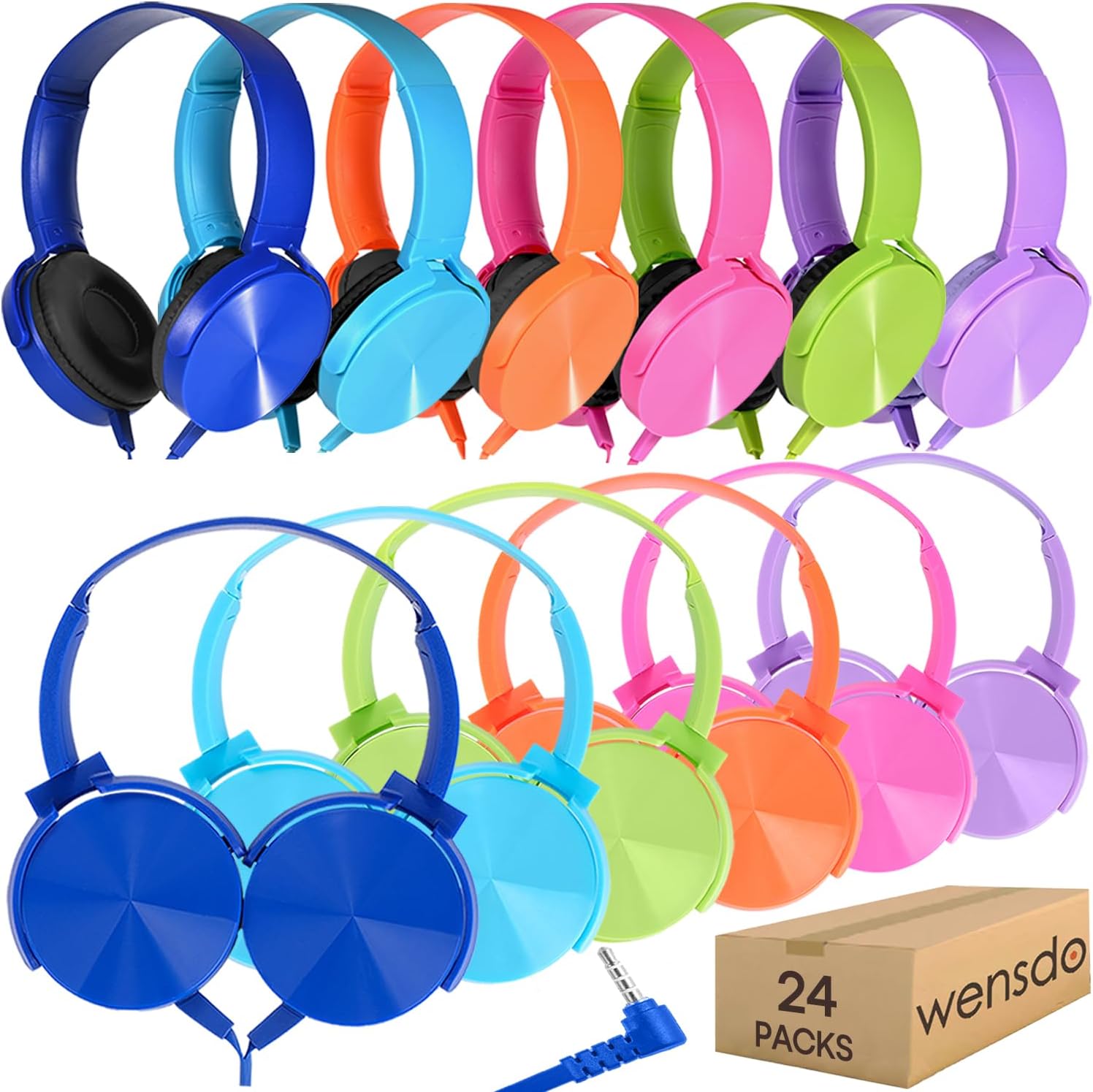 Classroom Headphones Bulk 24 Pack for Kids School Use