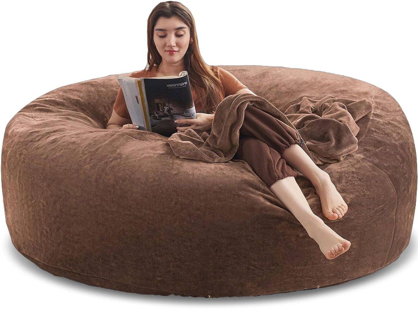 5FT Giant Memory Foam Bean Bag Chair - Super Soft Plush for Adults