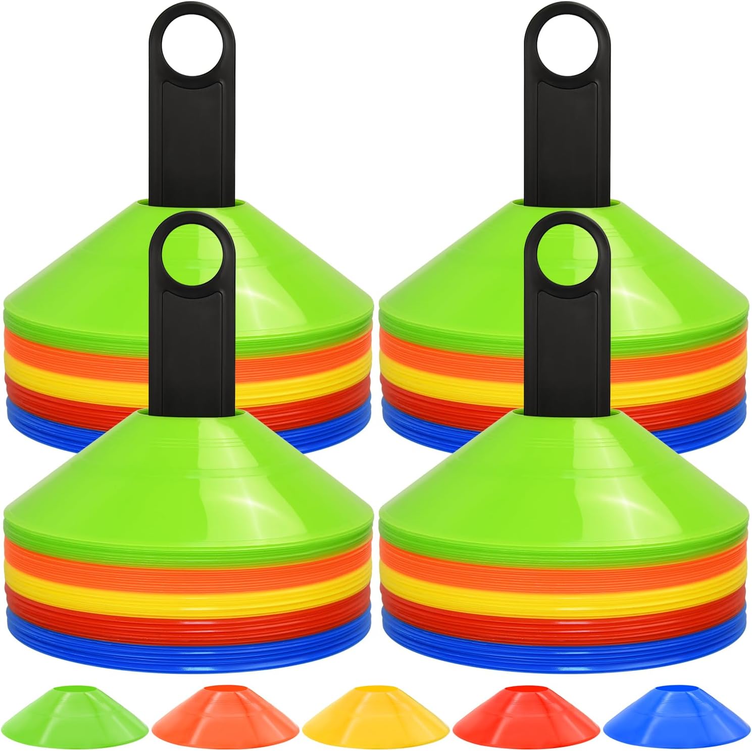 RUBY.Q Disc Cones Set for Soccer, Basketball, and Football Training