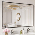Black Rectangle Bathroom Mirror 60in x 40in - Matte Frame, Tempered