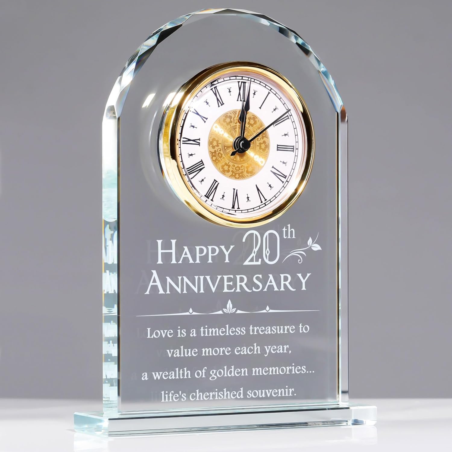 YWHL 20th Anniversary Quartz Clock Gift for Couples and Friends