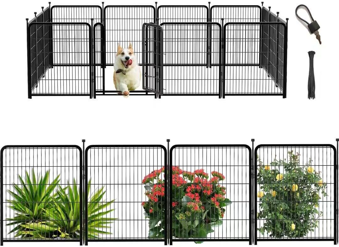 Outdoor Dog Playpen 40in 14 Panels for Safe Pet Exercise