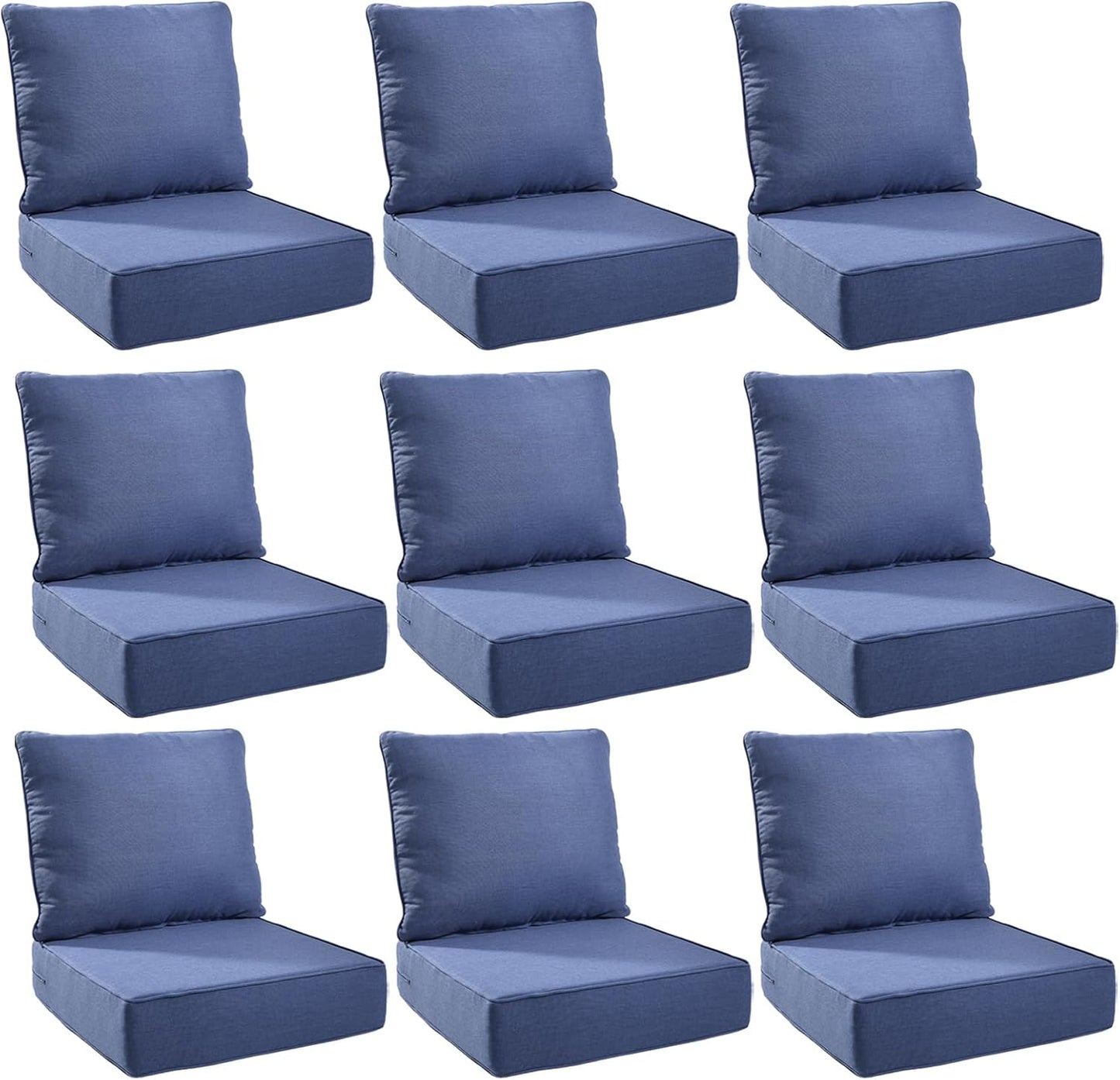 Outdoor Cushion Set for Patio Furniture - 9-Pack, 6 Inch Thick