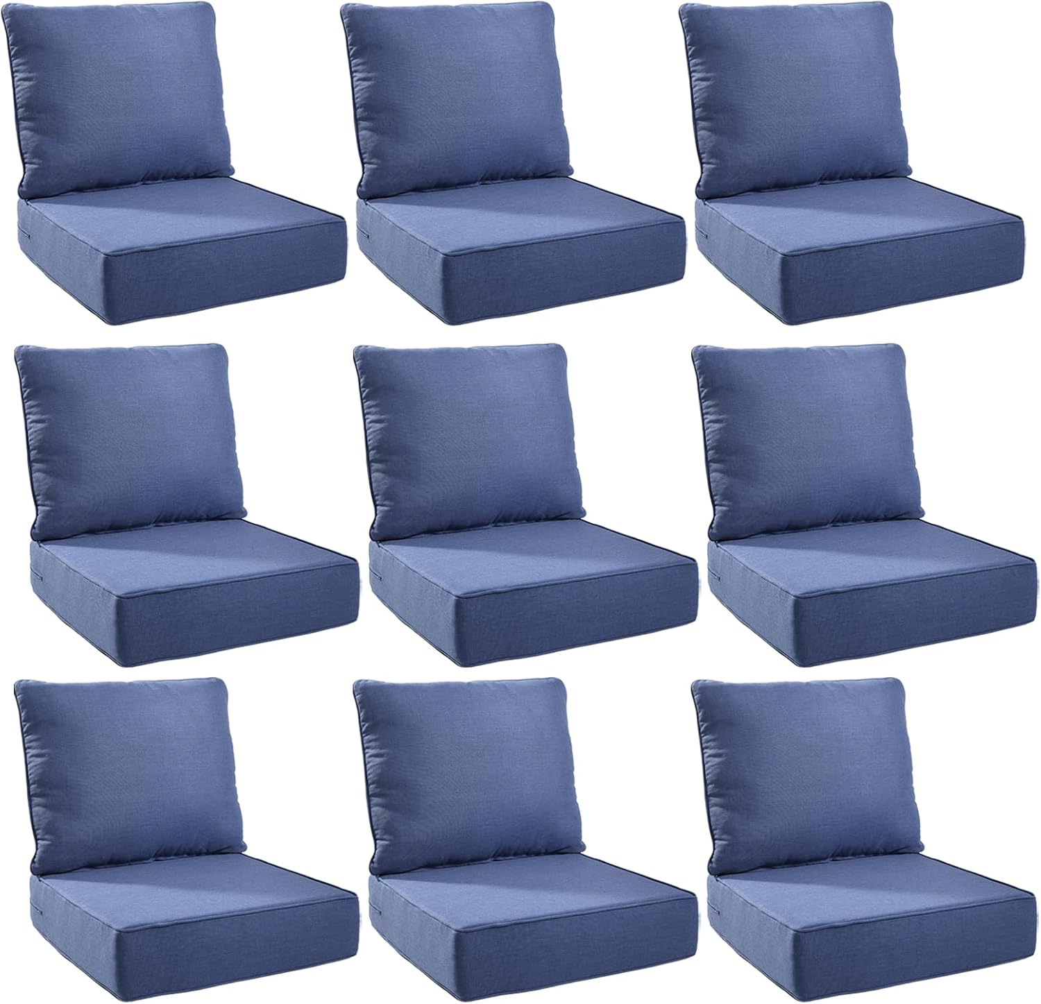 Outdoor Cushion Set for Patio Furniture - 9-Pack, 6 Inch Thick