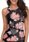 High Neck Tankini Top for Women - Tummy Control Swim Tank
