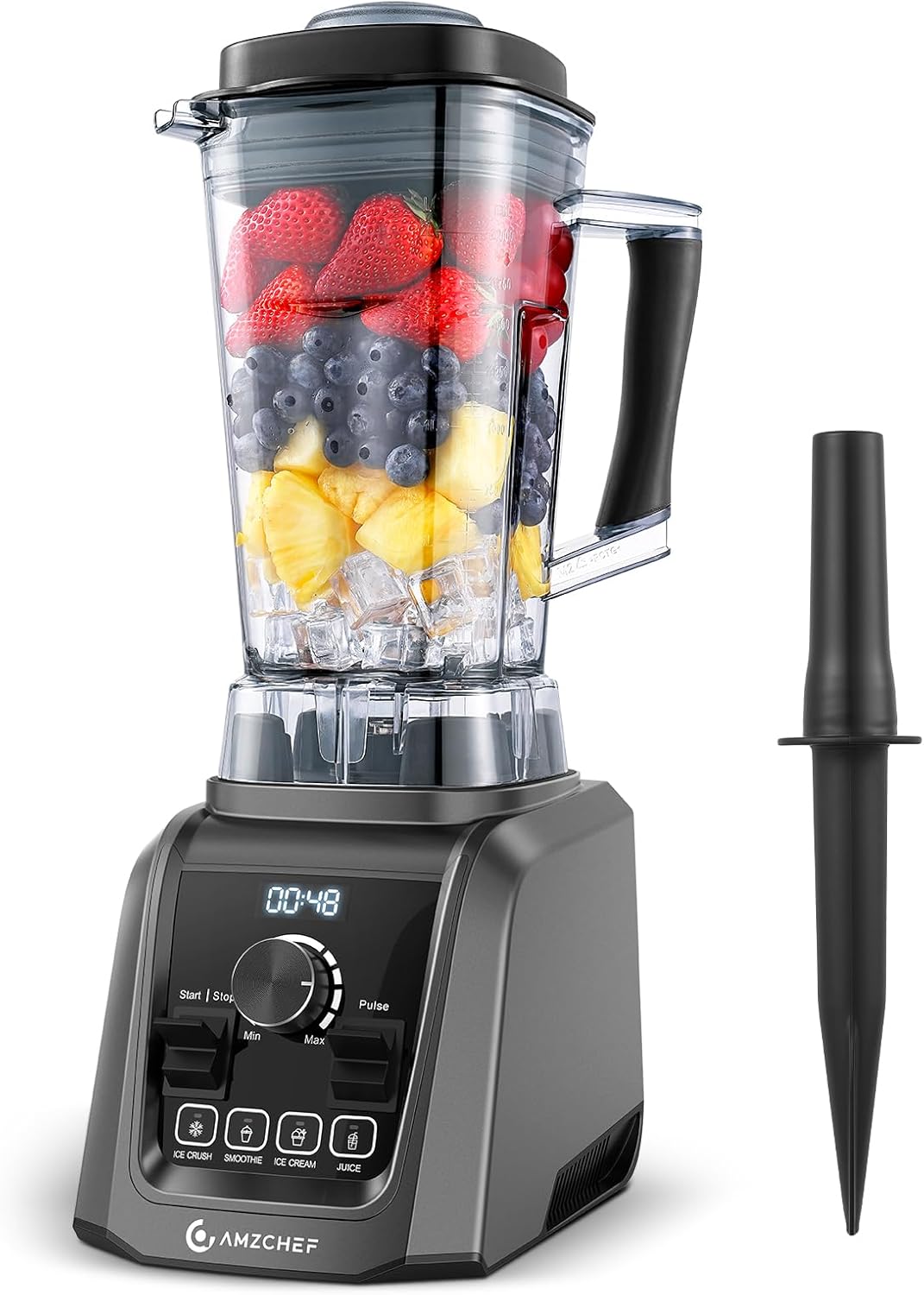 1800W AMZCHEF Blender: Infinite Speed, 5 Functions!