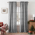 Black White Gingham Farmhouse Curtain Panels 40in x 90in - Light