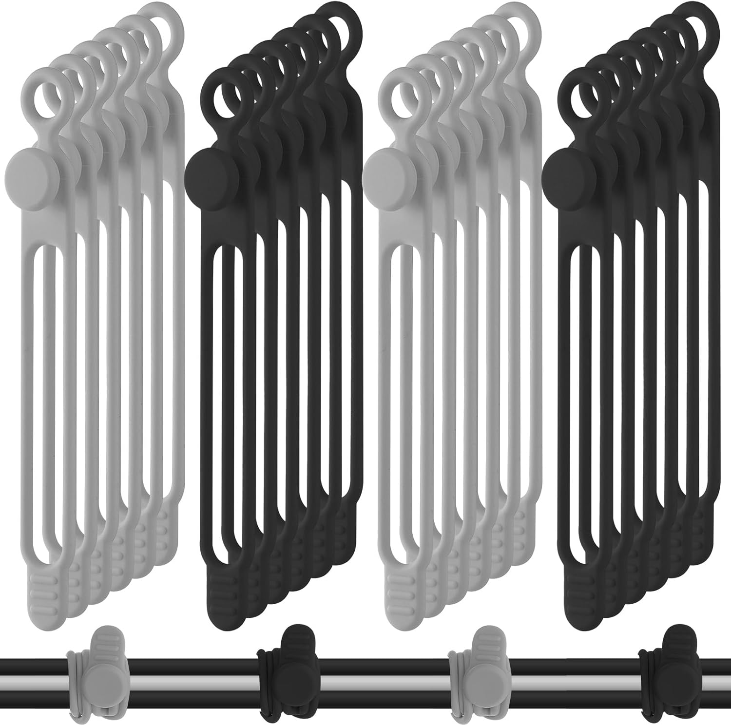 40 Pcs Reusable Silicone Cable Ties - Fast Charging Cord Organizer