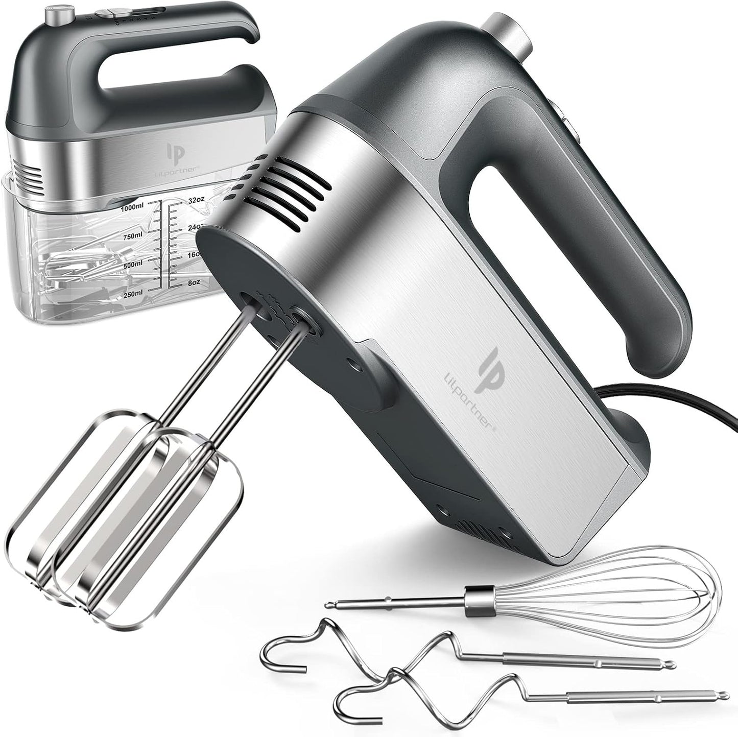 Hand Mixer Electric 450W with Scale Cup Storage Case for Baking