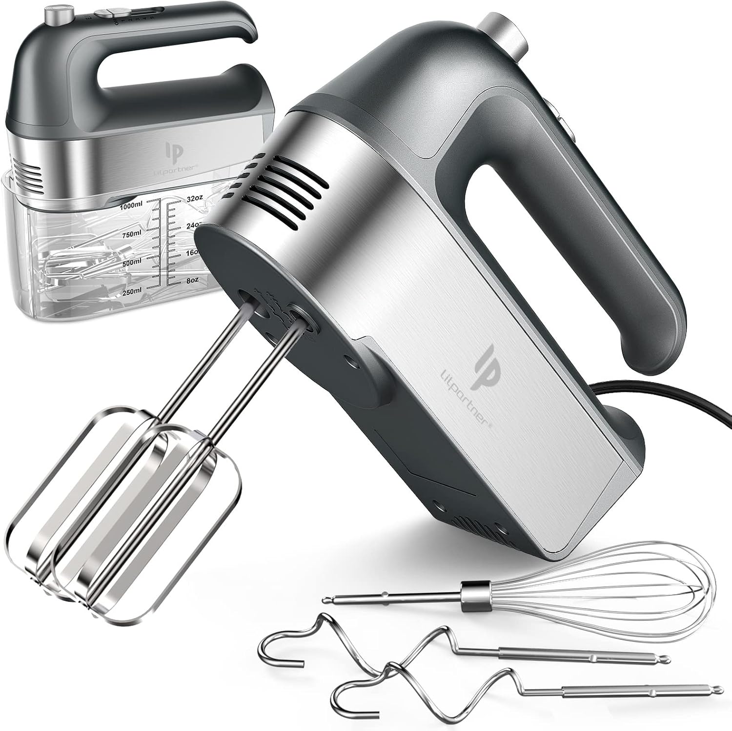 Hand Mixer Electric 450W with Scale Cup Storage Case for Baking