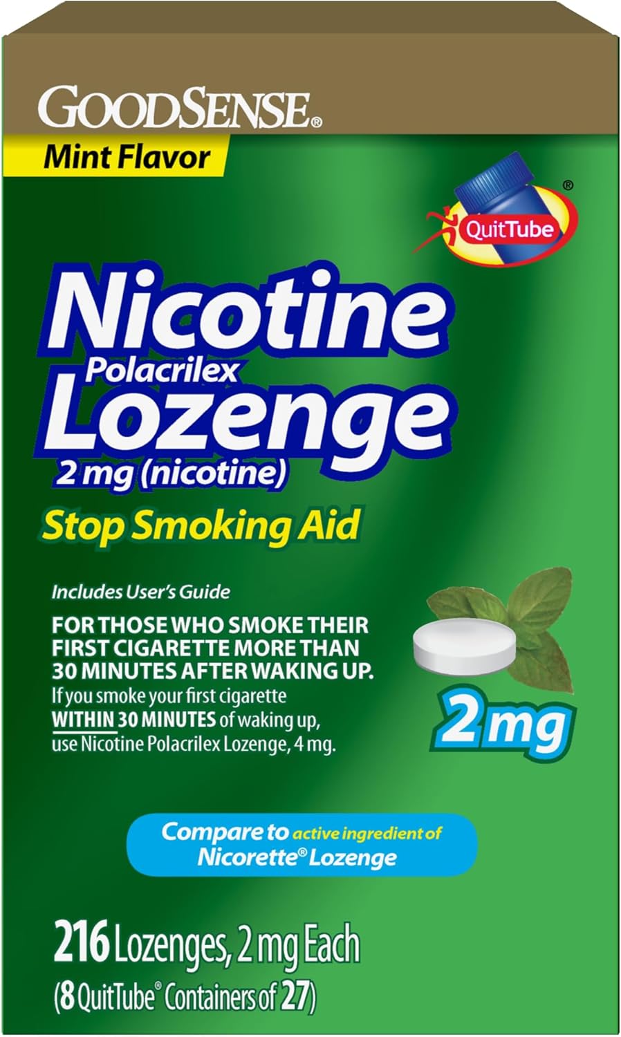 GoodSense Nicotine Polacrilex Lozenge 2 mg for Smoking Cessation