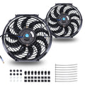 12 in Slim Push Pull Radiator Cooling Fan Kit 2 Pcs - High Flow