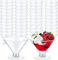 5 oz Disposable Martini Glasses 100 Pack - Clear Stemless Cups