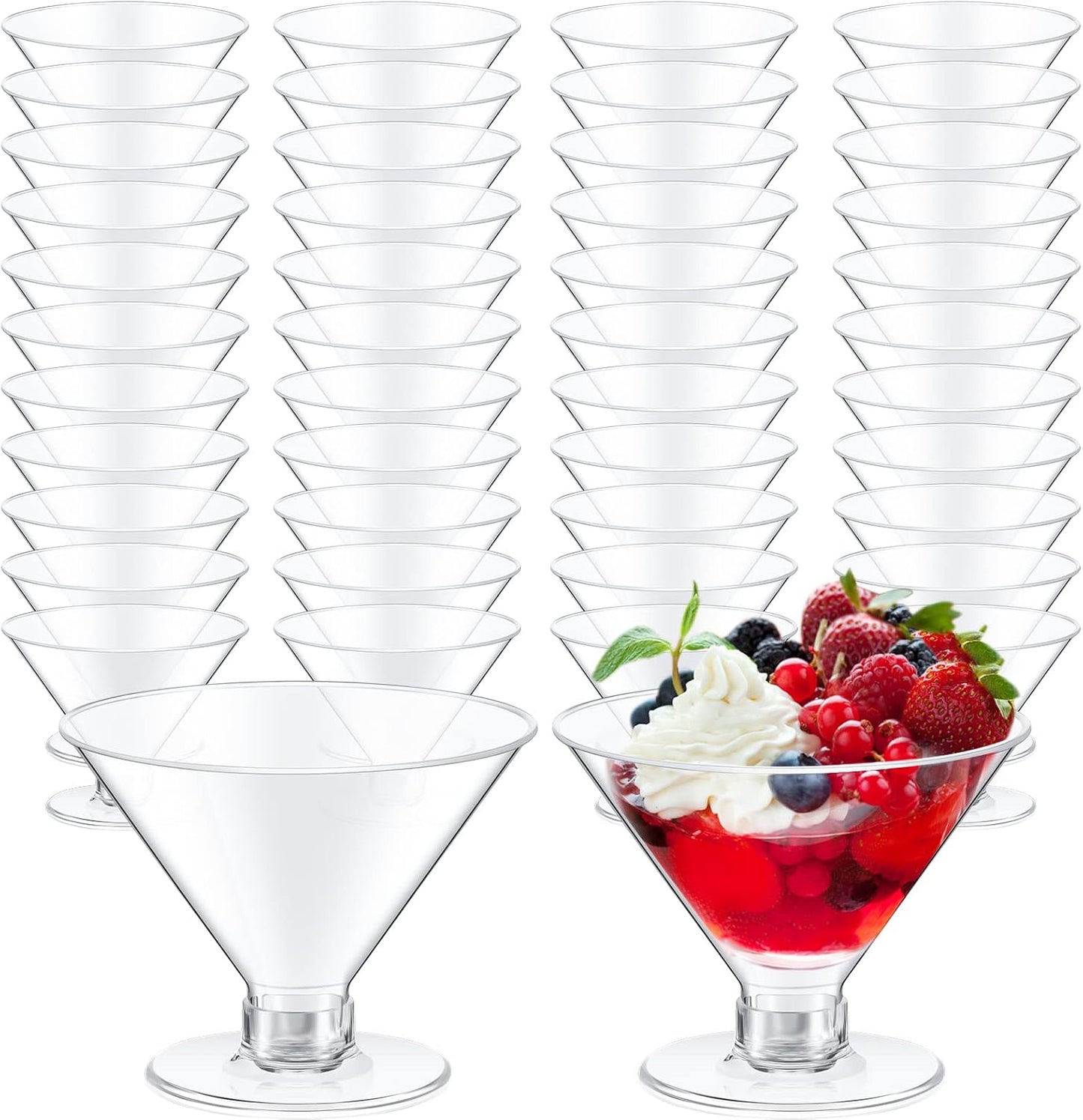 Yinkin 100 Pcs 5 oz Plastic Martini Glasses for Parties