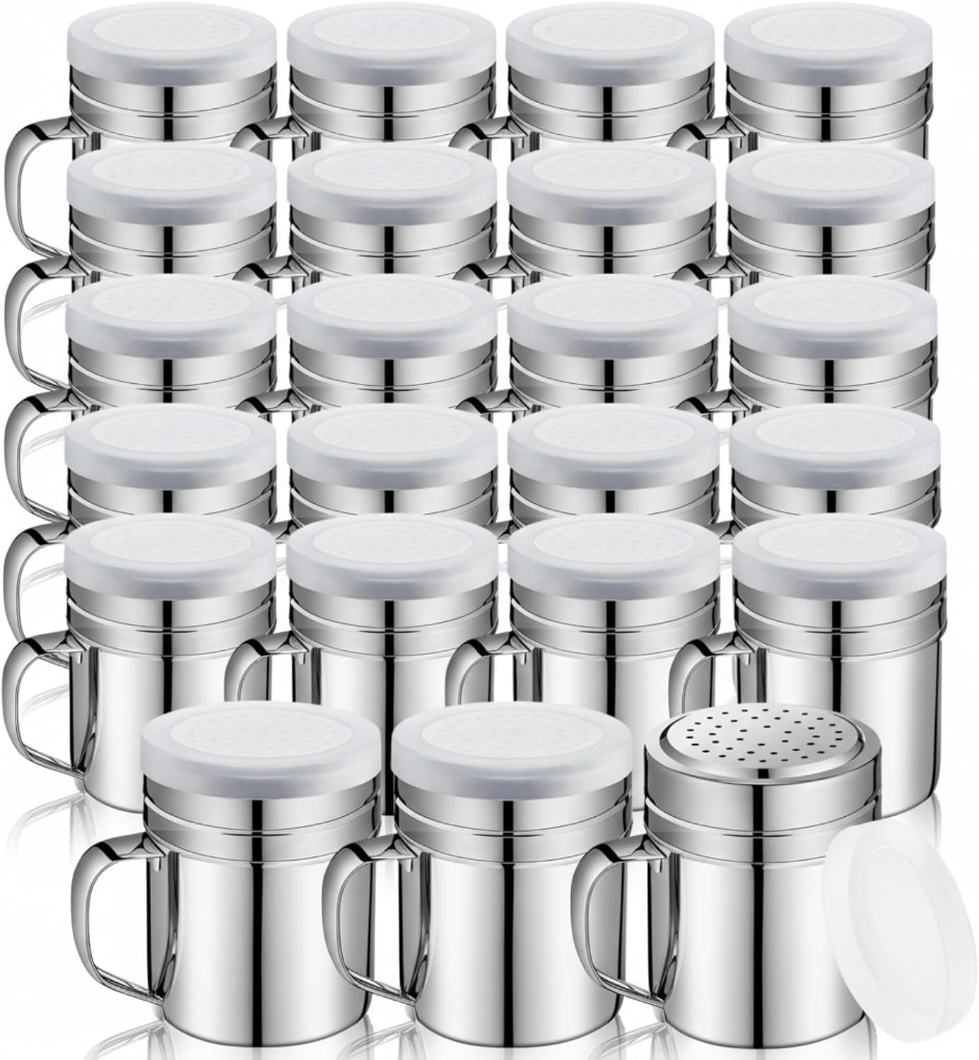 Lallisa 20 Pcs Stainless Steel Salt and Pepper Shakers Set