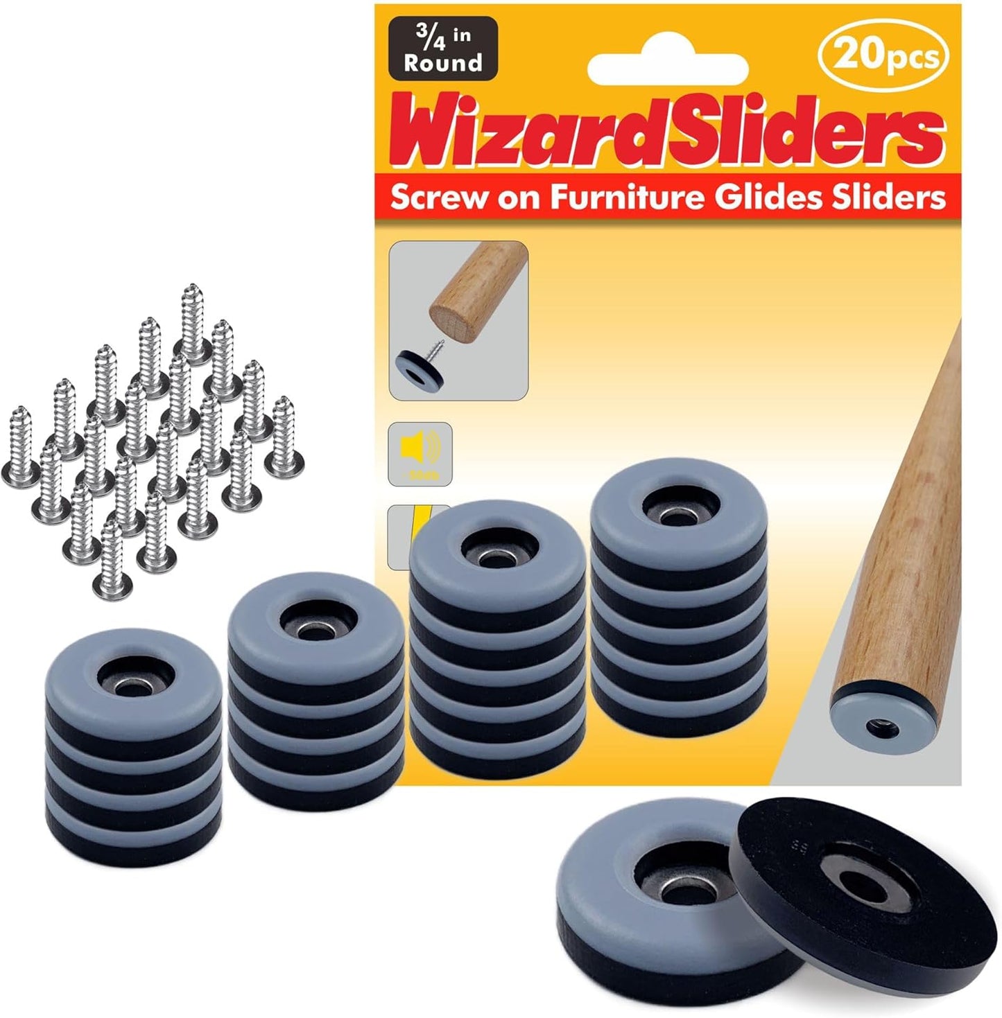 Wizard Sliders - Slick PTFE Chair Glides for All Floors