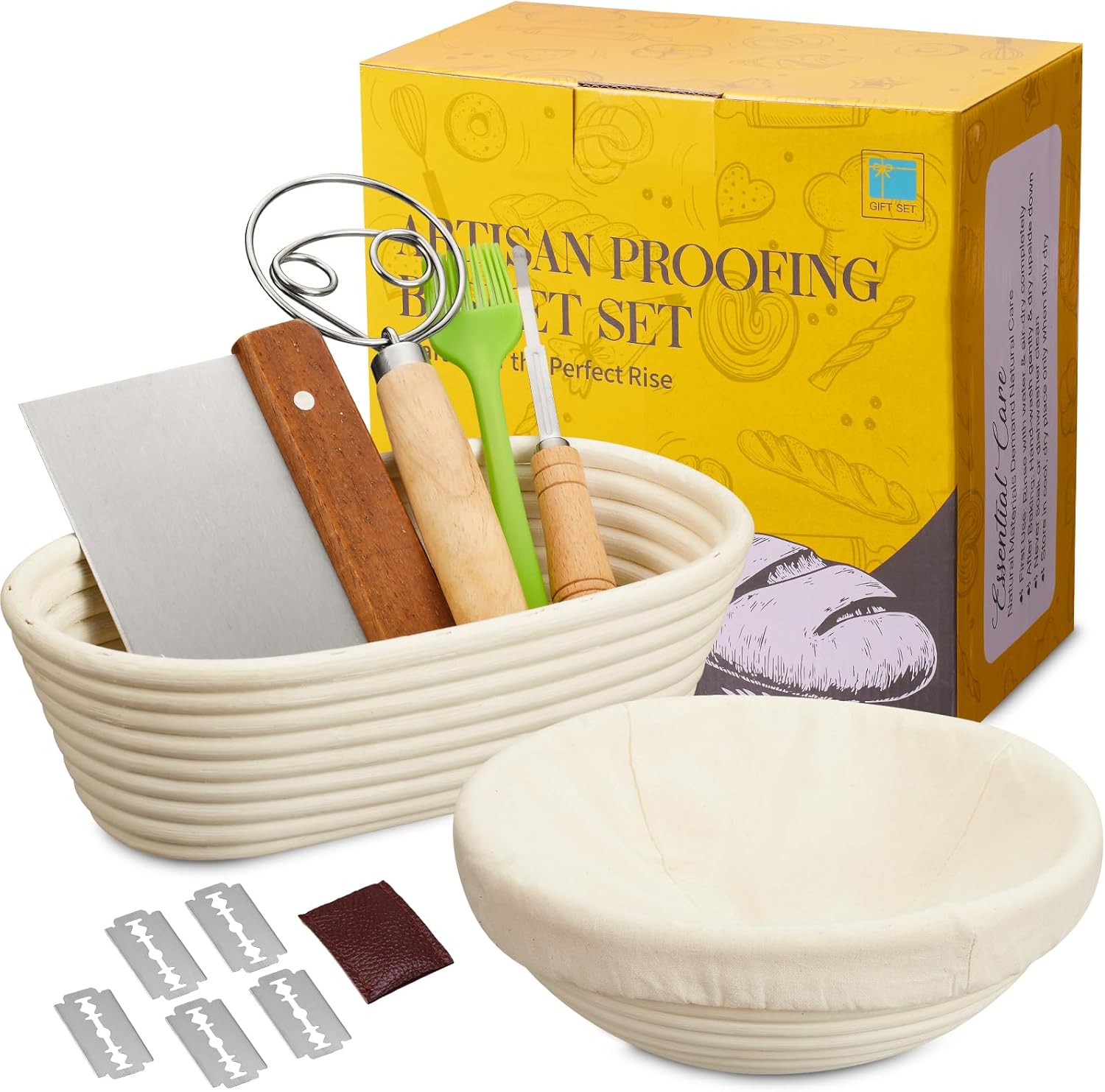 Banneton Bread Proofing Basket Set for Perfect Sourdough Baking