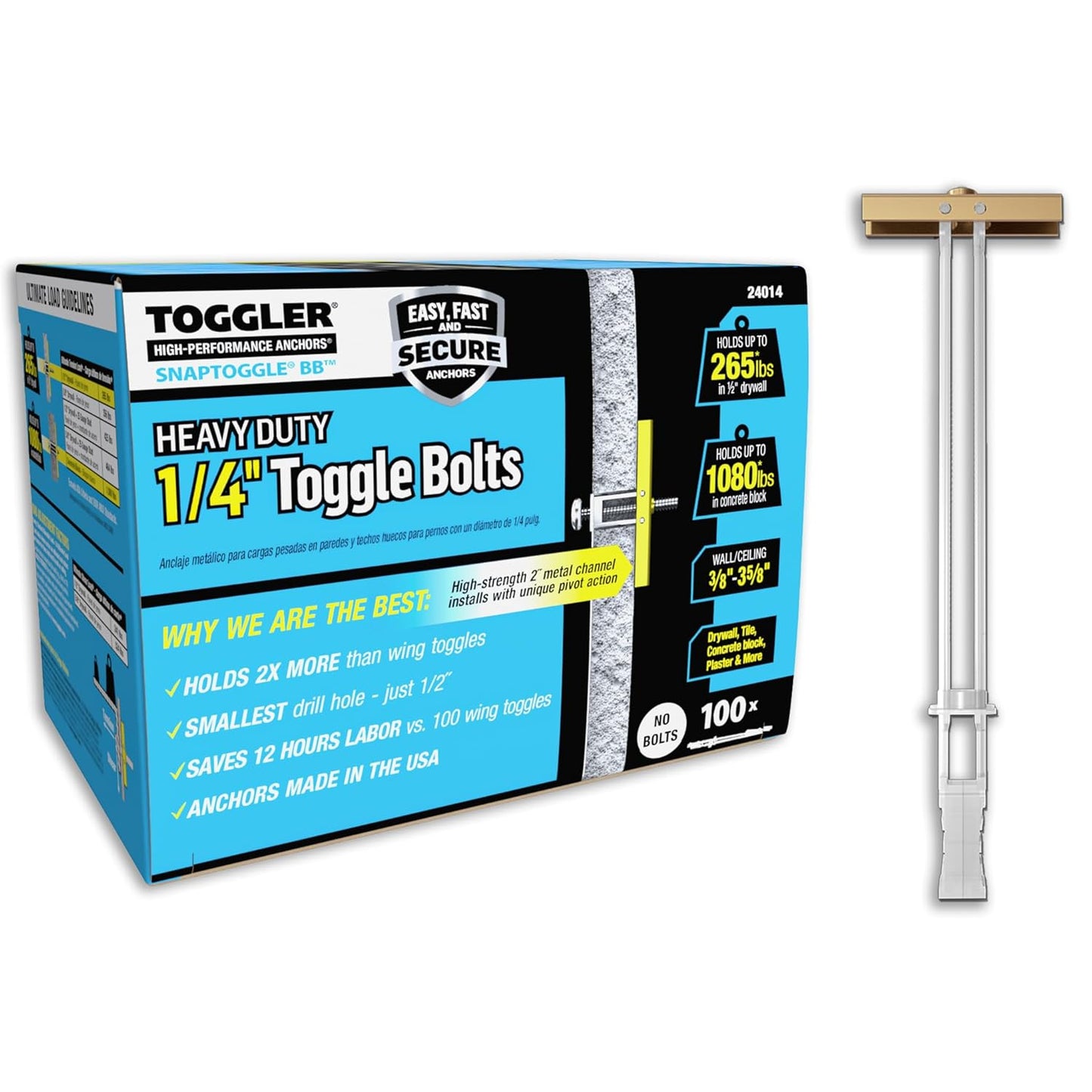 TOGGLER SNAPTOGGLE BB Toggle Anchor for Easy Installation